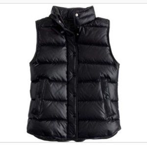 J. Crew Womens Shiny Black Puffer Vest